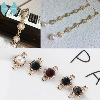 DIY kézzel készített ékszerek, kiegészítők Korea alufelni gyémánt medál, fülbevaló, fülbevaló Vintage dupla lógó medál, nyaklánc, karkötő