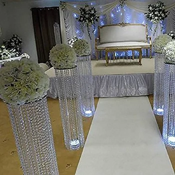 10 DB 110cm magas, arany, ezüst virág, állj esküvői asztaldíszek kristály asztaldíszek esküvői asztal dekoráció pillér