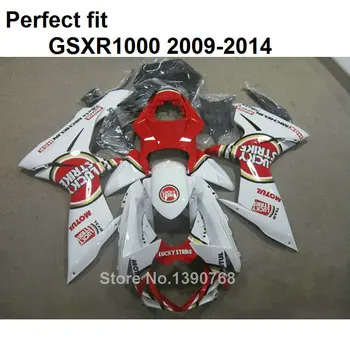 ABS műanyag burkolat, a Suzuki injekció penész GSXR1000 2009-2014 fehér piros spoiler készlet GSXR1000 09 10 11 12 13 14 