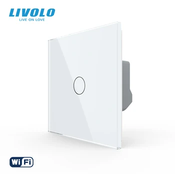 Livolo WiFi Smart Touch Fali Kapcsoló,Üveg Panel Kapcsoló egy Pólus, Semleges Vezeték nélküli，Nem Hub Szükséges,1 Banda