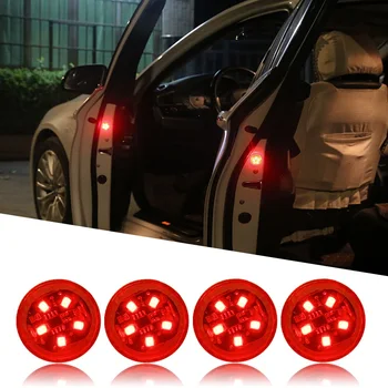 Univerzális Autós led ajtó figyelmeztető lámpa ajtó nyitás biztonsági érzékelő anti-collision villogó fény Mágneses Érzékelő Villogó Riasztás Lámpa