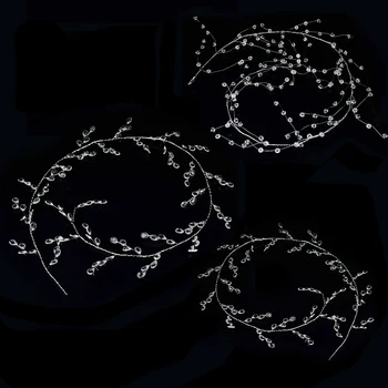 1-1.5 m Akril Gyémánt vízcsepp Gyöngyös Ág String Kristály Gyöngy DIY Csokor Virág Függöny Garland Esküvői Dekoráció Otthon Kézműves