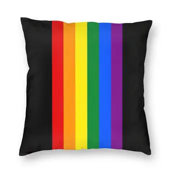 Meleg Büszkeség Zászló Csík Tér párnahuzat Haza Dekoratív GLBT LMBT Szivárvány Leszbikus Párnák Párnát Nappali