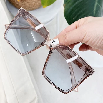 túlméretezett tér napszemüveg a nők, mind a férfiak tiszta fekete tea gradiens napszemüvegek női szexi nagy szemüveg uv400 oculos feminino
