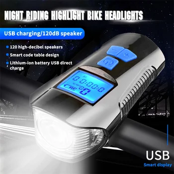 USB Újratölthető Kerékpár Lámpa Vízálló Első Lámpa Zseblámpa, Kerékpár, Számítógép LCD Sebességmérő Kerékpáros Horn Kerékpár Accessorie