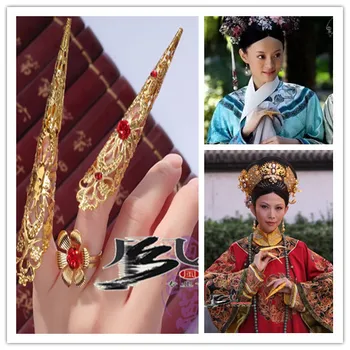 Hanfu Jelmez kiegészítők királynő ujját tartozékok páncél ősi Kínai császárné ujját kiságy