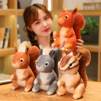 25CM szimuláció mókus állat játék aranyos kis mókus kitömött állat baba gyermek mókus játék párna, ünnep, ajándék
