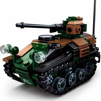 SLuban Fiú Össze építőkövei Gyermekek Oktatási Játékok Katonai Tank Modell Menyét 1 Levegőben Szekér