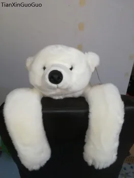 nagy 45cm szép hajlamos jegesmedve plüss játék, fehér medve puha baba párnát játék Karácsonyi ajándék s2222