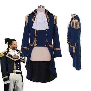 Cosplaydiy Zenei Hamilton Cosplay Marquis de Lafayette Gótikus Arisztokrata Katonai Szmoking Kabát, Kosztüm L320