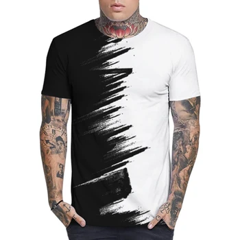 2022 Nyáron Új Divat Fekete-Fehér 3D Nyomtatás Tshirt Férfiak Nők Harajuku Streetwear Túlméretezett póló Hip-Hop Alkalmi Rövid Ujjú