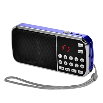Y-501-es Digitális Csákány Idős Hordozható 3,5 mm-es Audio Mini LCD Digitális FM-Rádió SpeakerB TF Kártya Mp3-Lejátszó 3W