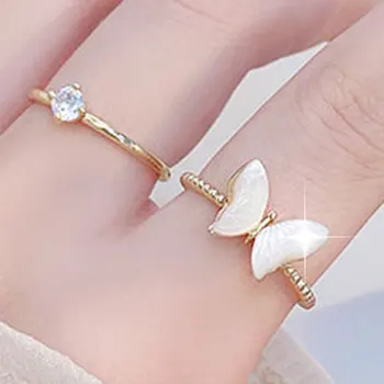 BUNTA Új Trend, Divat Állítható Pillangó Gyűrű A Hölgy Édes Gyönyörű Luxus Gyűrűk Romantikus Kiegészítők Gyűrű, Ékszerek, Ajándék
