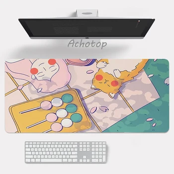 Anime Rózsaszín Mousepad Játékos, Aranyos Nagy Játék Tartozékok Egér Pad Kawaii Otaku Zár Szélén Nagy Divat Laptop Notebook Asztal Mat