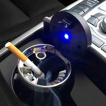 Többfunkciós Kocsi Hamutartó LED-es Tároló Doboz Cigaretta Hamutartó Jogosultja Automatikus belső Dekoráció