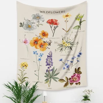 Új virágos ins szél gobelin kis friss lakberendezési háttér ruhával falra hálószoba ágya mellett lógó ruhát 95*73cm