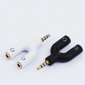 Jack 3,5 mm-es Fejhallgató-Elosztó 1 Osztva 2 Párok Megosztási Két Pár Fülhallgató Csatlakozó Kábel Csatlakozó 3,5 mm-es Jack Audio Adapter