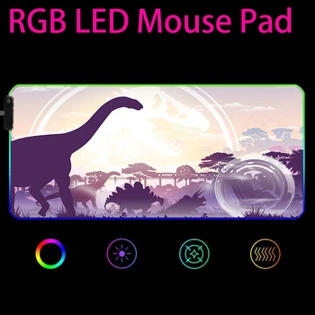 Jurassic Park Egér pad RGB Játék Tartozékok Számítógép Nagy 90x40 Mousepad Gamer Gumi Szőnyeg Háttérvilágítású, CS MENJ LOL Asztal Mat