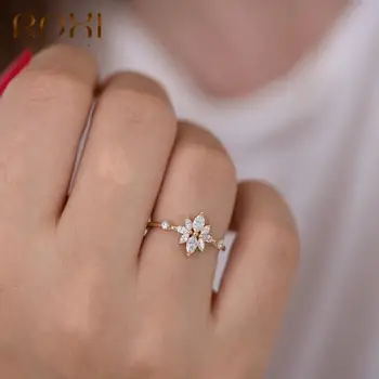 ROXI Luxus Virág Ló Szeme Kristály Arany Gyűrű Női Gyűrűk, Ékszerek 925 Sterling Ezüst Gyűrűk Ujját Hearts jegygyűrű