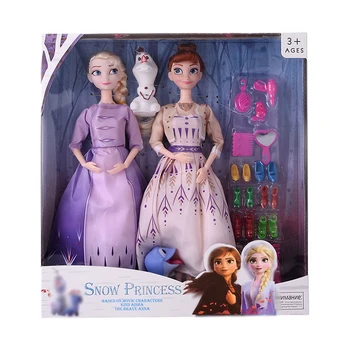 Disney Jég, hó hercegnő Fagyasztott 2 Elsa Anna PVC Akció, Baba Lány DIY öltöztetős játék Aisha Baba Lány Játék Szett születésnapi ajándék