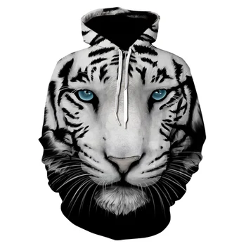 Király az Állatok Tigris Nyomtatott Kapucnis Pulcsit Maximum Férfiak/Nők Vicces Alkalmi Kapucnis 3D-s Pulcsit Divat Streetwear Hip-Hop Kabát
