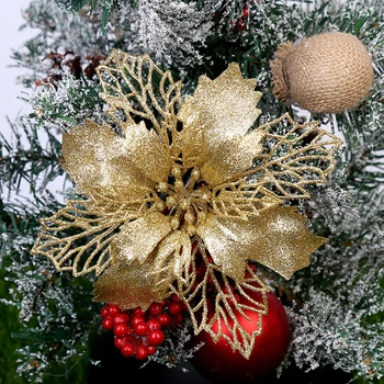 Csillogó Mesterséges Üreges Virágot, Boldog Karácsonyi Díszek, Karácsonyfa Díszek Otthon Szilveszter Lakodalom Lóg Dekoráció