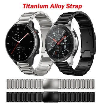 Karkötő samsung S3 Határ Klasszikus galaxy watch3 45 46mm Watchband Titán Ötvözet pántok Huami amazfit 2 3 4 Vivoactive