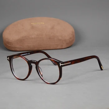 Új Vintage Tom Márka Férfi Kerek Optikai Szemüveg Keretek Ford-Acetát szemüveg férfiak Nők Olvasás Rövidlátás Szemüveget