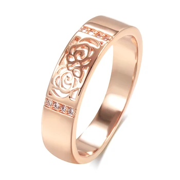 Kinel Új Trend Fényes Üreges Virág Gyűrű a Nők 585 Rose Arany Természetes Cirkon Etnikai Menyasszony Esküvői Gyűrű Vintage Ékszerek