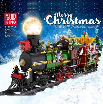 Boldog Karácsonyt Gőz Kreatív Elektromos Vonat Modell építőkövei, a Motoros Led Tégla Meghatározott Játékok Ajándék