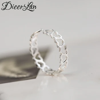 Újdonságok a 925 Sterling Ezüst Szív Gyűrű a Nők Állítható Méretű Gyűrű Divat