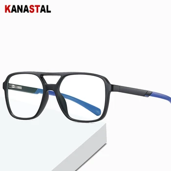 Unisex Anti-kék UV400 Szemüveg Keret TR90 Négyzet alakú Keret, Anti-reflective szemüvegkeret Számítógép irodai Szemüveg Férfiak Nők Divat