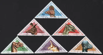 6db/Set Szomália Posta Bélyeget 1997 Őskori Dinoszaurusz Tri-Angle Használt Post Megjelölt Postai Bélyegek Gyűjtése