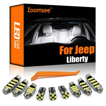 Zoomsee Belső LED Jeep Liberty 2002-2013 Canbus Jármű Izzó Beltéri Dome Térkép Olvasás Tetőre Fény Hiba Ingyenes Auto Lámpa Készlet