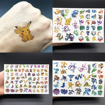 Anime Pikachu Pokemon Tetoválás Matricák Jenny Teknős Figura Rajzfilm Játék a Gyermekek Ajándékok