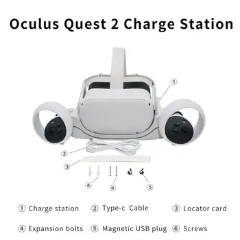 Az Oculus Quest 2 VR Headset Mágneses Gyors Töltés Dock Jogosultja Gyors Töltő Állomás Állj készen Oculus Quest 2VR Tartozék