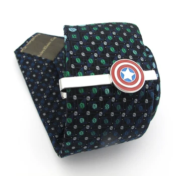 A szuperhősök Design Amerika Kapitány Nyakkendő Klipek A Férfiak Minőségi Réz Anyag Piros Színű Nyakkendő Csapok Nagykereskedelmi&kiskereskedelmi