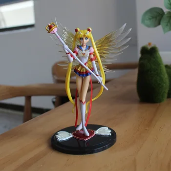 16CM Rajzfilm Anime Sailor Moon Tsukino akciófigura Szárnyak Játék Baba Torta Dekoráció Gyűjtemény Modell Ajándék Játék a Gyerekek Számára