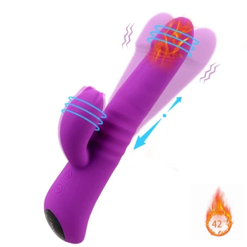 Szexuális Játékszerek Nőknek Forgó Kettős Vibráció Fűtés Klitorisz Stimulátor Női Maszturbátor G-Spot Vibrátor Nyuszi Vibrátor