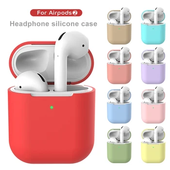 Puha Szilikon Vezeték Nélküli Bluetooth Fülhallgató Tok Apple Airpods 1/2 Egyszínű Fejhallgató Esetben Fedezi Védő