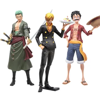Luffy Zoro Sanji Grandis 27CM PVC Janpan Anime OP Intézkedés Gyűjtemény Ábra Modell Ajándék Fiúk Gyűjthető Játékok