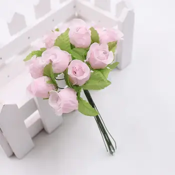 1 Csokor 12 Fej Élethű Selyem Bazsarózsa Mesterséges Magas Minőségű Virág Rózsa DIY Kerti Party Esküvői Jármű Dekoráció