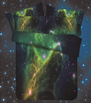 Csípő Galaxy 3D ágyneműgarnitúra Univerzum világűrben Galaxy Nyomtatás Ágynemű paplanhuzat & párnahuzat