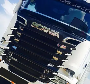 Scania Új Streamline Króm Hűtőrács Oldalsó Részek 12 db Rozsdamentes Acél