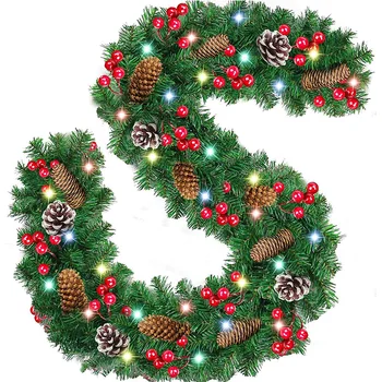 Titkosított Karácsonyi Dekoráció Cukornád Koszorú Mesterséges Fenyő, A Zöld Fenyő Dísz Karácsonyi Party Kellékek