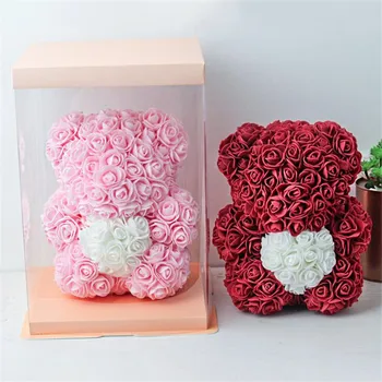DIY Szabott Romantikus PE Rose Medve Rose Aranyos Barátnőm Gyerek Ajándék anyák napja, Valentin-Napi ajándék, Esküvői Dekoráció