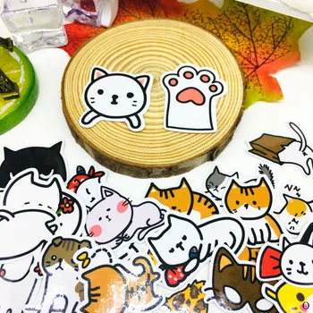 40 DB Rajzfilm Maradj aranyos macska Matrica Anime Ikon Matricák Ajándékokat a Gyermekek számára, hogy Laptop Bőrönd Gitár Hűtőszekrény Kerékpár, Autó, játék
