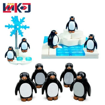 Nyári Méret Pingvin Jég, a Hó, a Jelenet építőkövei Dekoráció Állat Paradicsom Közgyűlés Diy Modell Lány Játékok Ajándék Gyerekeknek