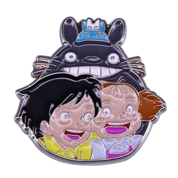 A Szomszédom Totoro anime figurát prefektus minőségű fém nővérek bross Játékok otthoni dekoráció