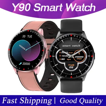 Y90 Smartwatch Férfiak Full Touch Sport Fitness IP68 Vízálló Relogio Inteligente Intelligens Karóra Női Okos Óra A Xiaomi Android